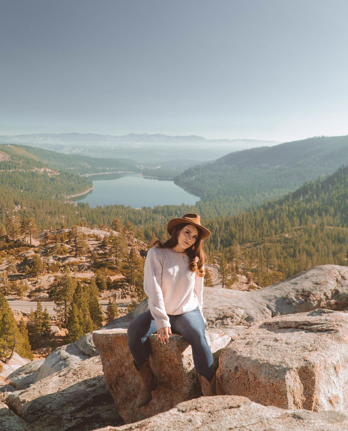 Portrait on a granite outcrop above Donner Lake